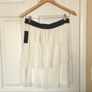 Creme tiered chiffon flowy skirt